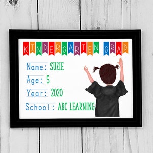 Aangepaste Afstudeerkaart, Afstudeerprint, Klasse van 2023, Afstudeercadeau, Kinderen, Voorschoolse Afstuderen, Kleuterschool Afstuderen