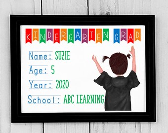 Carta di laurea personalizzata, Stampa di laurea, Classe del 2023, Regalo di laurea, Bambini, Laurea in età prescolare, Laurea all'asilo