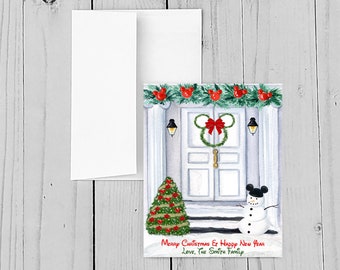 Biglietto di Natale personalizzato di ispirazione Disney, biglietto d'auguri, decoro natalizio, arredamento natalizio, file digitale
