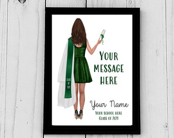 Custom Graduation Portrait for Her, Graduation Print, Class of 2023, Graduation Gift, Keepsake, Daughter, Sister, Friend, Digital File
