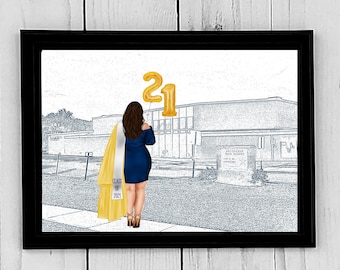 Custom Graduation Portrait for Her, Graduation Print, Class of 2023, Graduation Gift, Keepsake, Daughter, Sister, Friend, Digital File