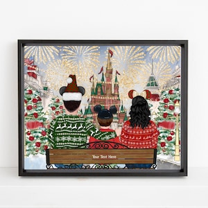 Personalisiertes Disney Portrait, personalisierter Druck für Familie, Freunde, Paare, Weihnachtsdekoration, Karten, Geschenke Digitale Datei