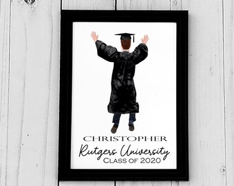 Biglietto di laurea personalizzato per lui, Stampa di laurea, Classe del 2023, Regalo di laurea, Ricordo