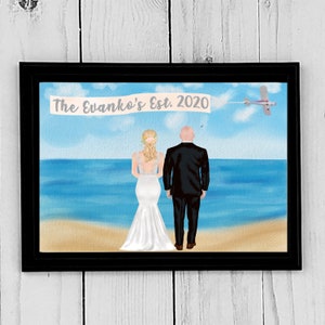 Personalisiertes Hochzeitsportrait, Personalisierter Druck für Paare, Brautpaare, Mr & Mrs, Hochzeitsdekoration, Karten, Geschenke, digitale Datei