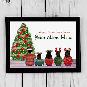 Portrait inspiré disney personnalisé, impression personnalisée pour la famille, les amis, les couples, le décor de Noël, les cartes, les cadeaux fichier numérique