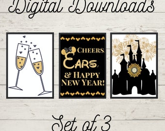 New Years Digital Downloads, Magical NYE, For Home Decor, Prints, Art, Decoration, Cards, Stationary