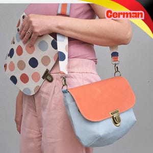 Tasche Elfie mit Klappe in 2 Größen - mit Wechselklappe - PDF Schnittmuster A4+A0 deutsch - für Nähanfänger
