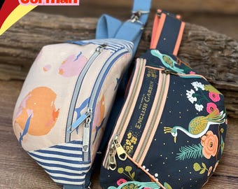 ラナウエストポーチ用アドオン！！ラナウエストポーチは別売りです！！ドイツ語のPDF型紙、Unikati Bag Design