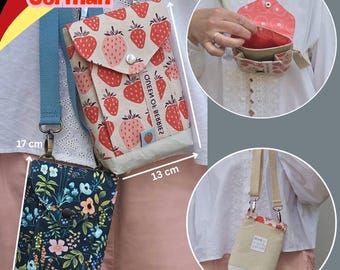 Phonebag Billie - クロスボディフォンバッグ（2サイズ展開） - PDF型紙（ドイツ語） - 裁縫初心者向け