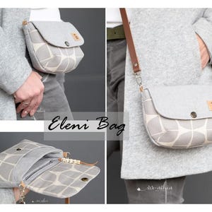 Eleni Bag, small shoulder bag, PDF sewing pattern in German, Unikati Bag Design