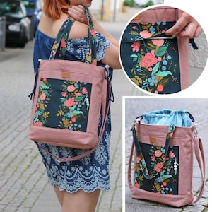 Jenna Bucket Bag in 2 sizes with drawstring closure - PDF sewing pattern (German)