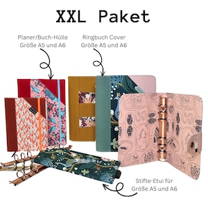 Ring binder cover (2 sizes), planner cover (2 sizes), pencil case - PDF sewing pattern (German)