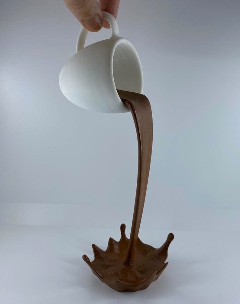 Coffee Pouring From A Cup Printable STL File Cafe Decor Stl