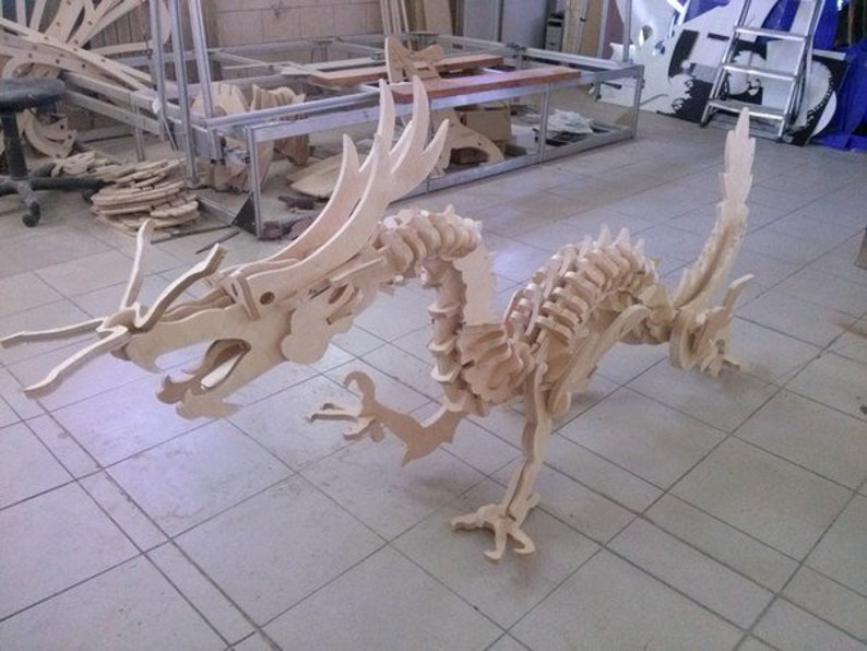 Wooden Dinosaur 3D Puzzle DXF File 3mm Etsy