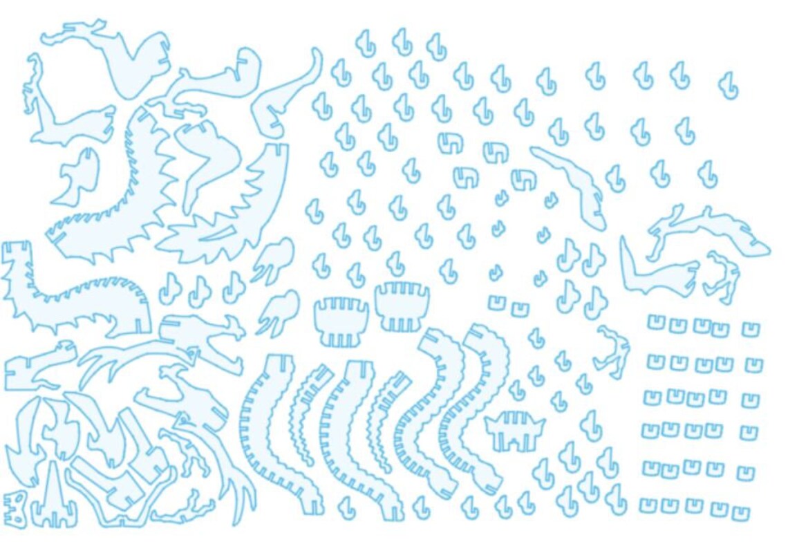 Wooden Dinosaur 3D Puzzle DXF File 3mm Etsy