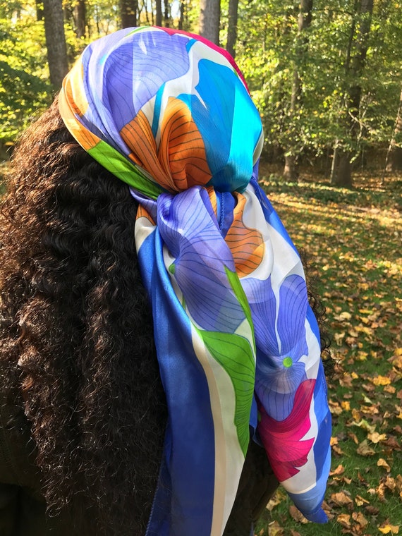 Rainbow silk Scarf