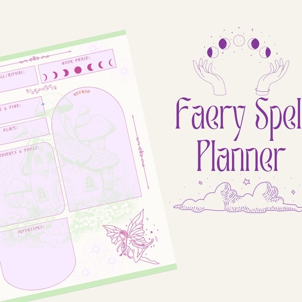 Spell Planner | Faery Aesthetic | Fairycore | Grimoire Page