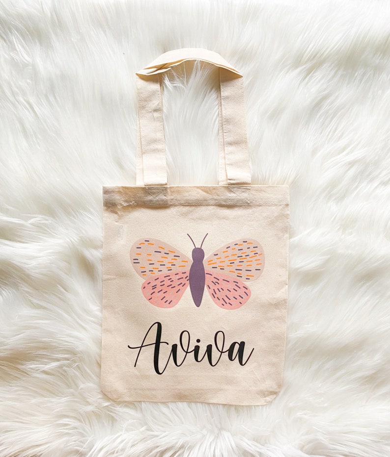 Butterfly Girls Bag Birthday Favor Bags Kids Totes Birthday Girls Gifts Butterfly Children/'s bags Personalized Butterfly Kids Tote Bag