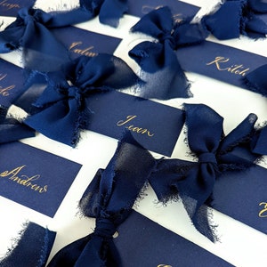 Segnaposto di lusso blu navy / Biglietti da visita / Biglietti da visita per matrimoni / Biglietti da visita con calligrafia