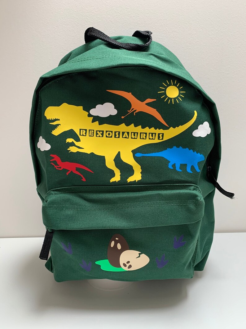 Personalised Kids Dinosaur Backpack Childrens Toddler Custom Etsy