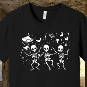 Funny UFO, Dancing Alien Skeletons, Funny Halloween Shirt, Alien Shirt, UFO Shirt, Dancing Skeletons Shirt