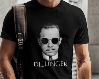 John Dillinger Gangster T-Shirt, Black & White Streetwear