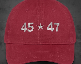 Embroidered Trump 45 47 Cap: MAGA Patriots Hat
