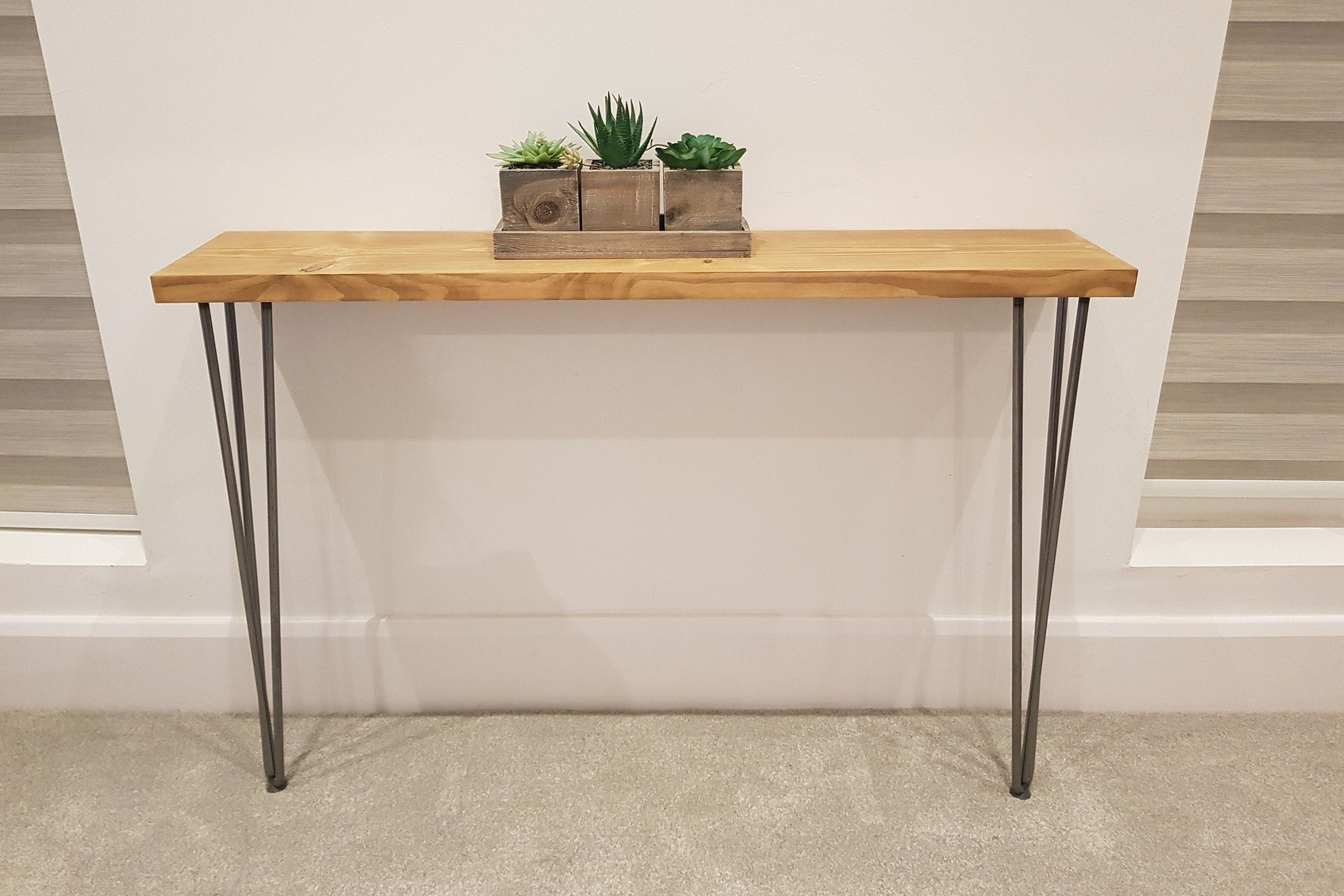 Rustic Chunky Console Table With Hairpin Legs/ Hallway Etsy UK
