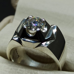 Rare Round Cut Moissanite Diamond Women Ring Sterling Silver 925 Handmade Certified Moissanite Ring 1 Carat Diamond 14k Gold Ring 18k Gold