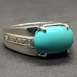Natural Turquoise Luxury Ring: Handmade Sterling Silver 925 Feroza ...