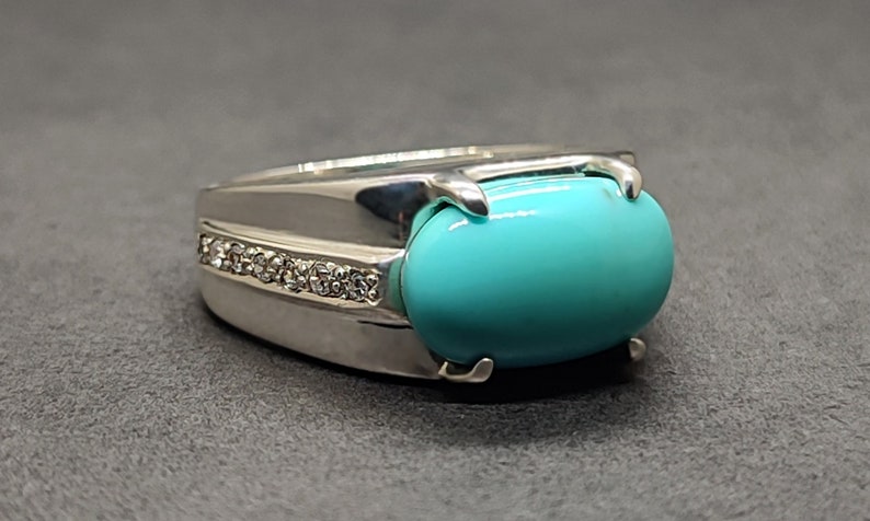 Natural Turquoise Luxury Ring: Handmade Sterling Silver 925 Feroza ...