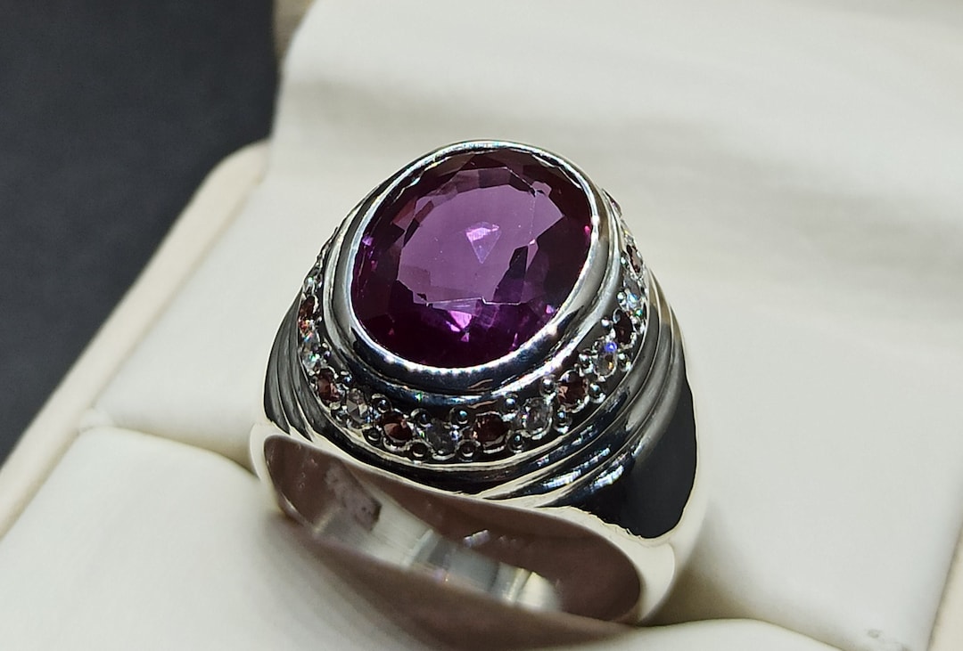 Oval Cut 8 Carat Alexandrite Women Ring Sterling Silver 925 Handmade ...