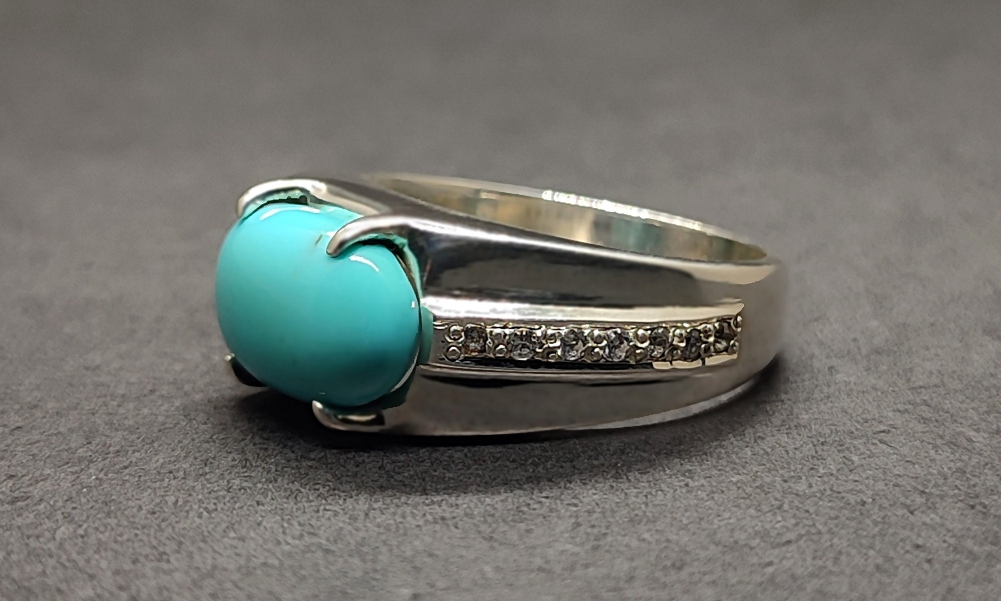Natural Turquoise Luxury Ring: Handmade Sterling Silver 925 Feroza ...