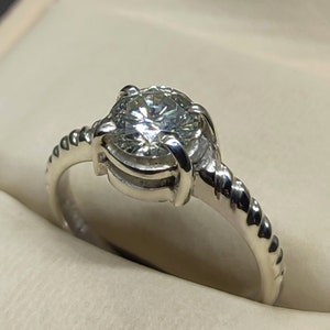 1 Ct Diamond Cut Moissanite Diamond Women Solitaire Ring Sterling Silver 925 Handmade Moissanite 14k, 18k Gold Engagement Ring Gift for Her