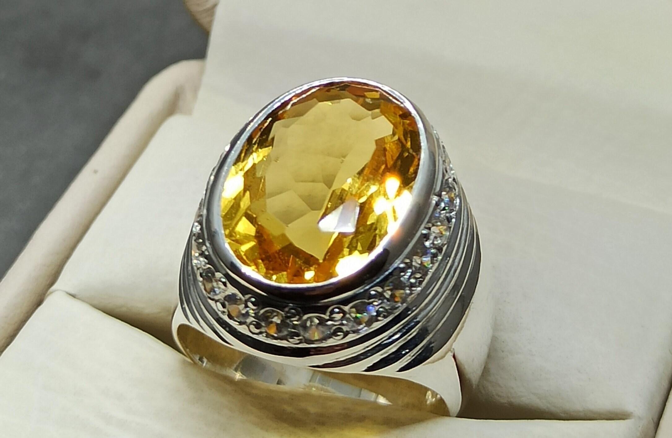 Rare Big Oval Cut Deep Yellow Topaz Mens Ring Sterling Silver 925 Handmade Pukhraj Ring 14k 18k Gold Ring Gift for Him Etsy