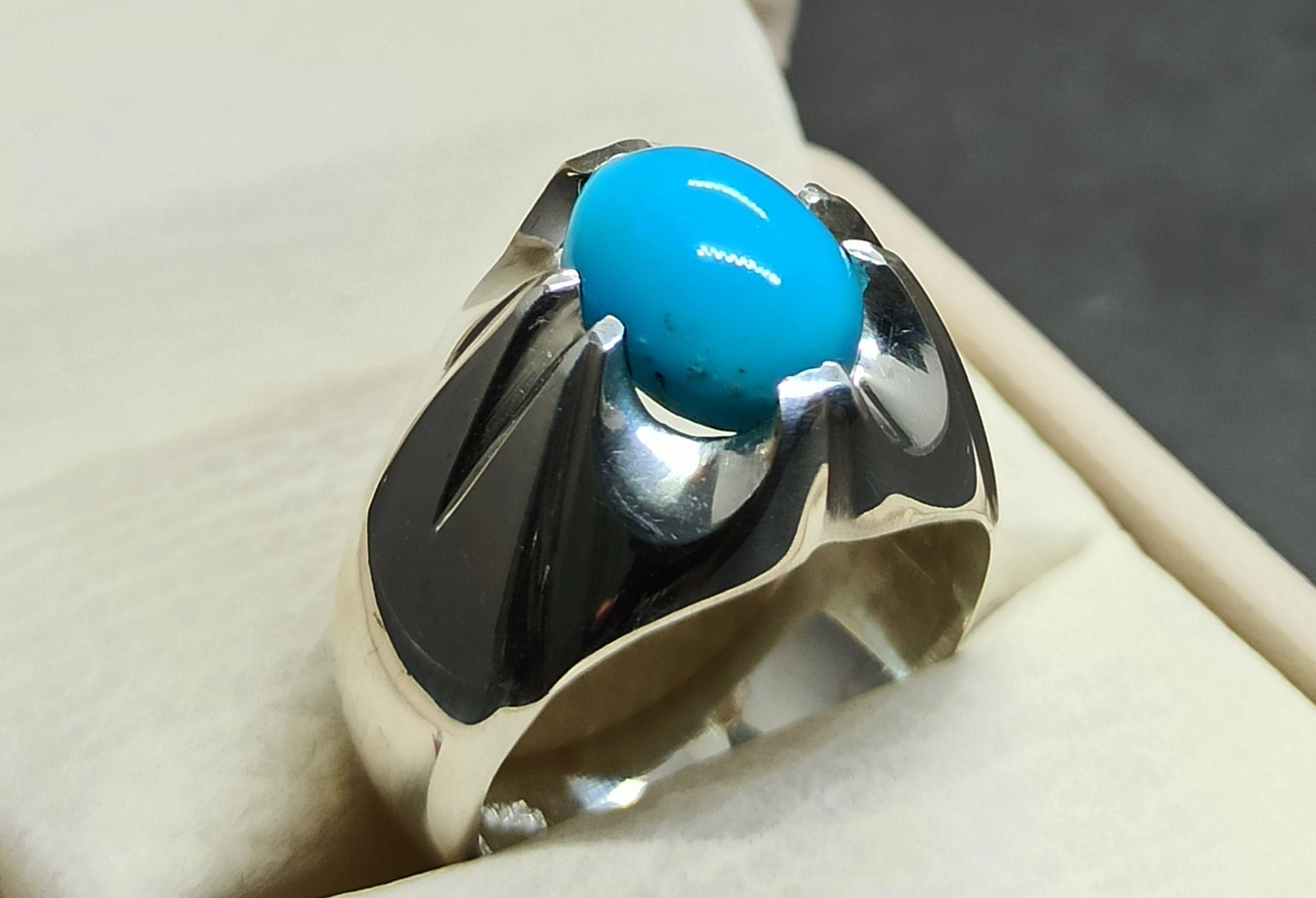 Feroza stone silver on sale ring
