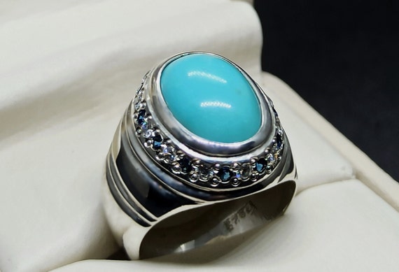 Feroza stone silver on sale ring