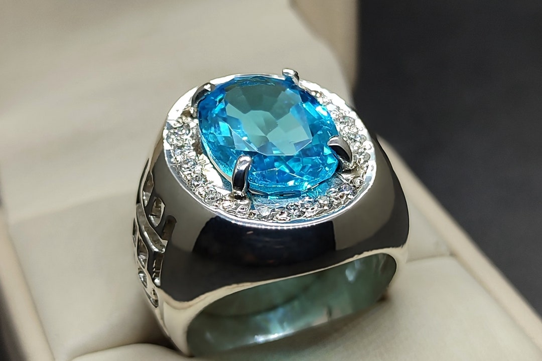 Topazio Azzurro Stroili Anello Zirconi Para Hombre Con Anello Uomo
