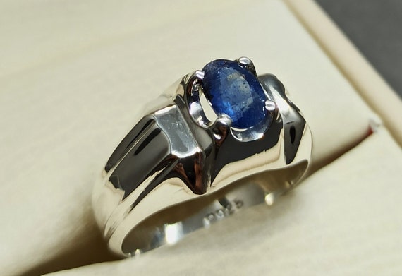 Natural Blue Sapphire Neelam Nilam in Gold Plated Ring, 7.25 Ratti at Rs  9400 in Kolkata