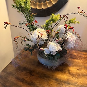 Hand made, signed stoneware Ceramic Ikebana Flower Vase.