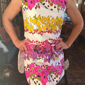 1960s Mod Cotton Dress & Shorts Set: Alice of California Tiki Outfit