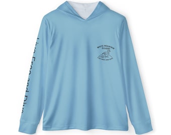 Felpa con cappuccio con logo White Mountain Divers / Vivi libero e immergiti, Rashguard