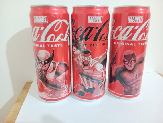 Marvel 3 X Special Edition Coca Cola Cans From Italy - New Sealed