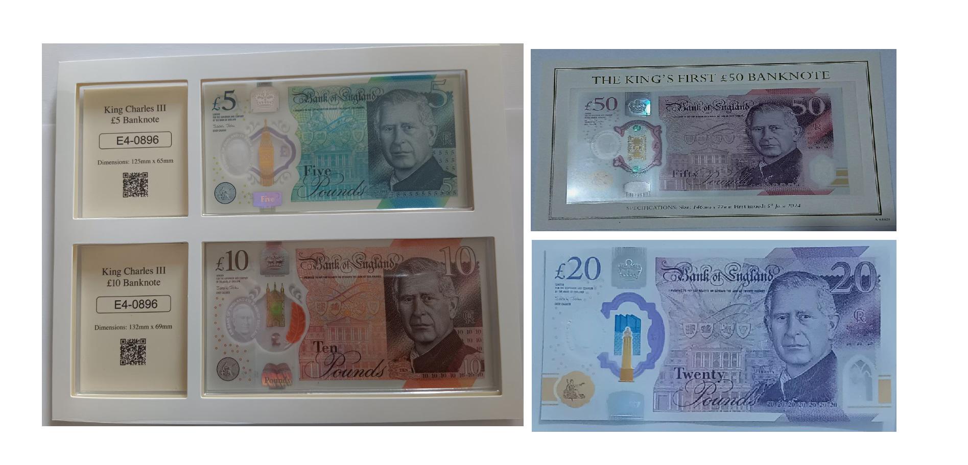 Banconota King Charles III £5 – UNC – Rilascio 5 Giugno 2024 – Prima Tiratura