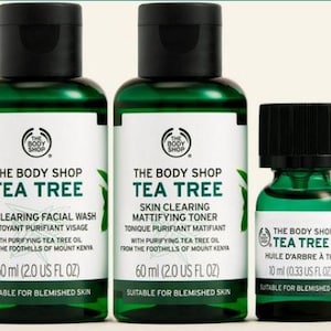 NUOVO Olio essenziale di tea tree 10gr - detergente viso purificante 60gr - tonico opacizzante purificante 60gr - PACCHETTO