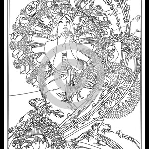 Mucha coloring page