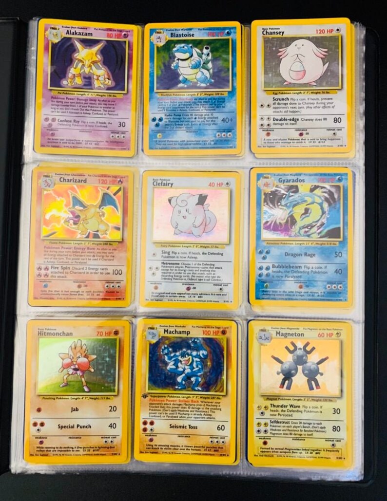 Pokemon BASE SET 1 Card Lot Vintage Holos 1st Edition Etsy