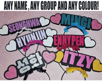 BTS K-POP concert headband banner hair accessories - CUSTOMIZABLE any name any colors