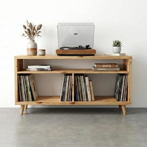 The Ridge Nook / Custom Made Vinyl Cabinet / Handmade record Storage Unit / Mid-Century Modern Bookcase