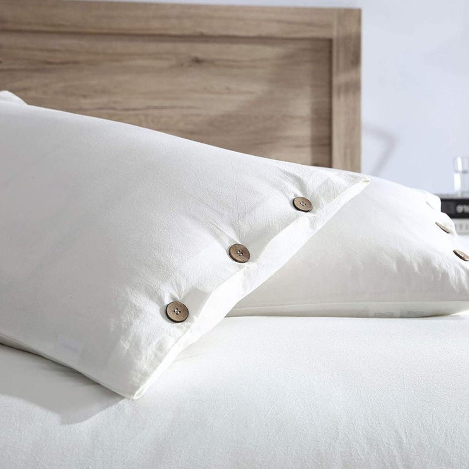 Handmade Wooden Button Closure Duvet Cover Luxury Duvet Cover Etsy